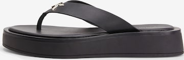 Calvin Klein T-Bar Sandals in Black: front