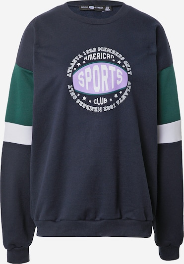 Daisy Street Sweatshirt 'LEAH' in Night blue / Dark green / Mauve / White, Item view