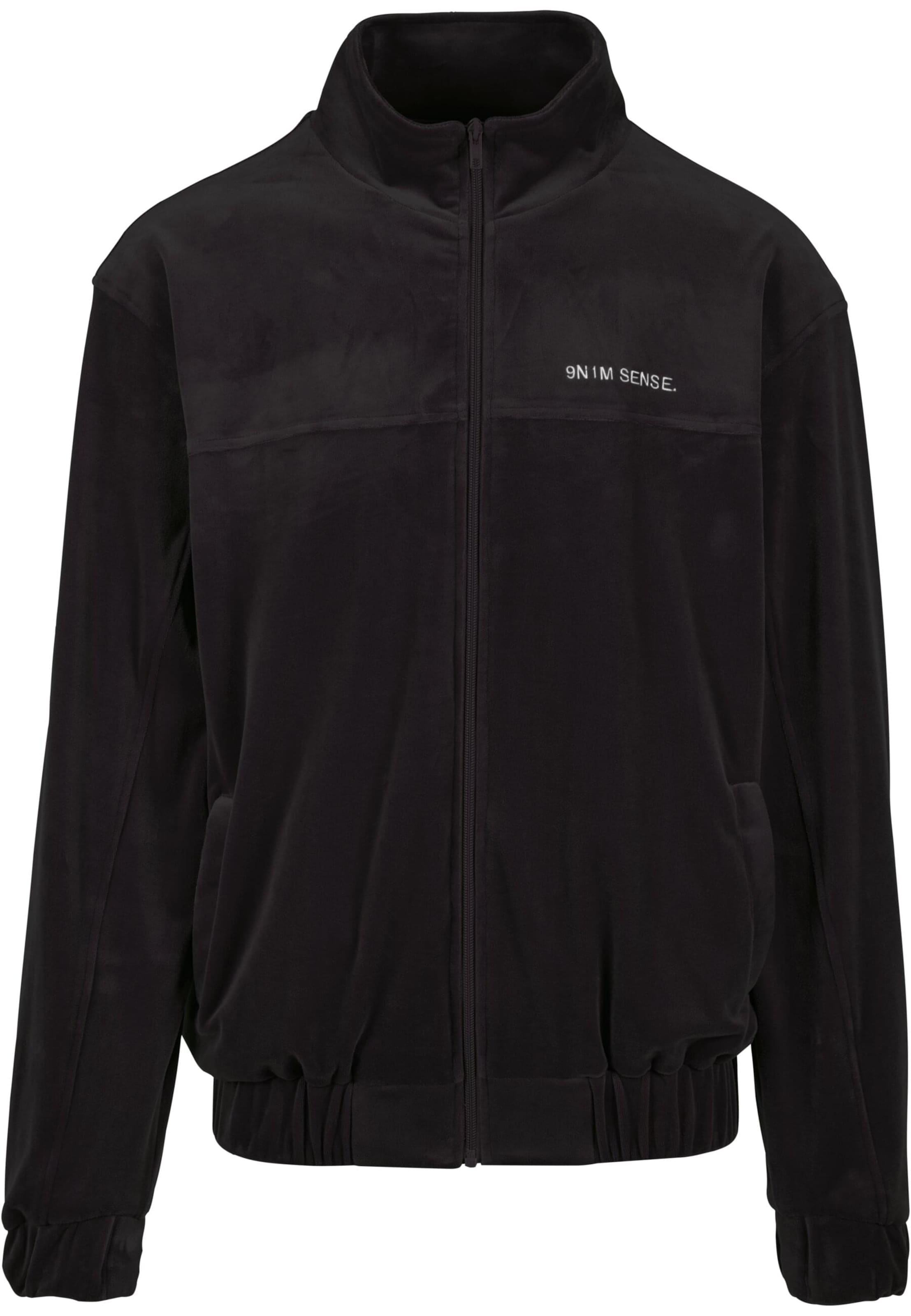 9N1M SENSE Ζακέτα φούτερ σε μαύρο: μπροστά