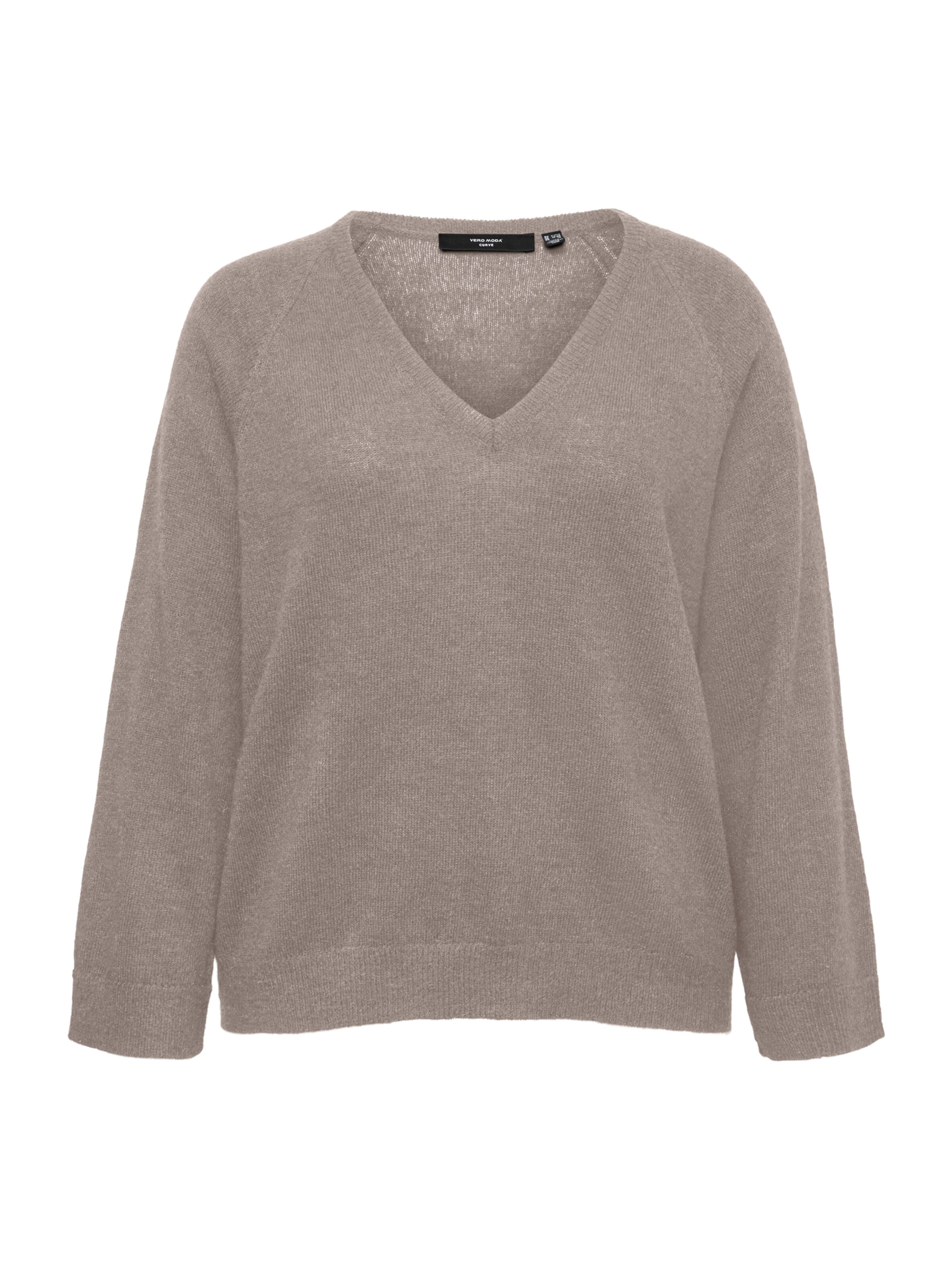 Vero Moda Curve Pulover 'VMCTEAK' v velikosti XL-XXL  | temno bež barva, Prikaz izdelka
