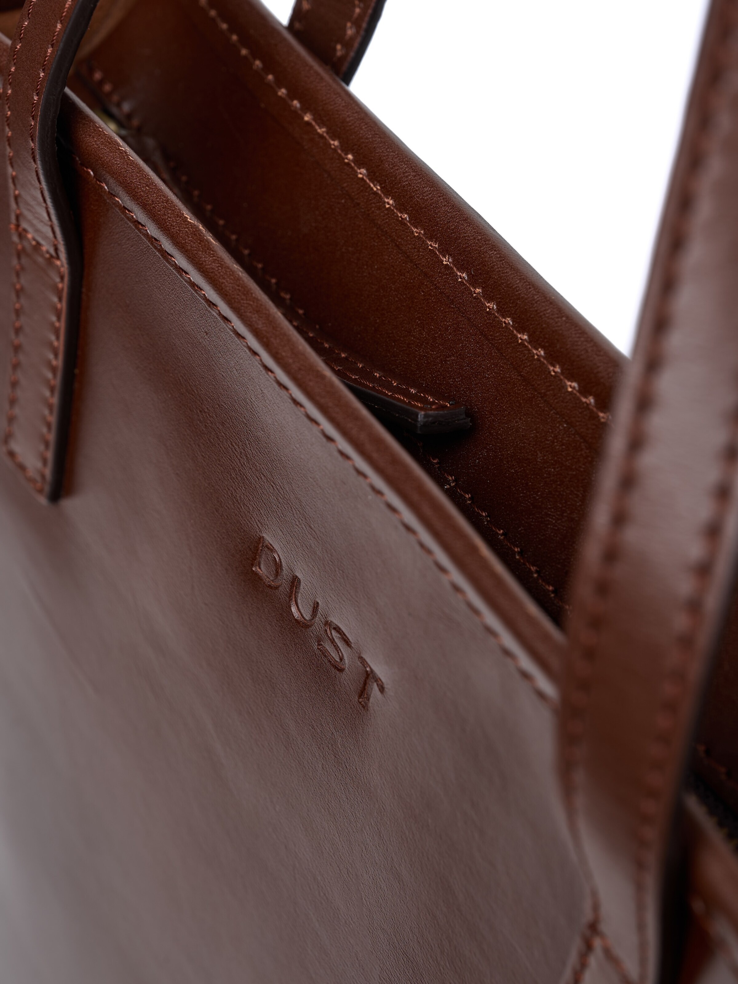 Shopper 'Leather Tote Dark Brown The Hamptons Collections' di THE DUST COMPANY in marrone