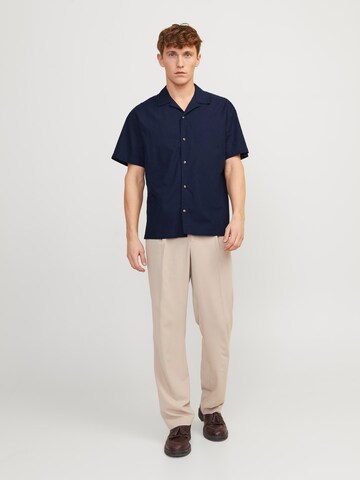 JACK & JONES Comfort fit Button Up Shirt 'Summer Resort' in Blue