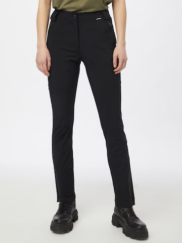 ICEPEAK Regular Outdoor trousers 'Doral' in Black: front