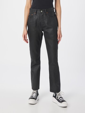 LEVI'S ® Regular Jeans '501  Wax Coated' in Zwart: voorkant