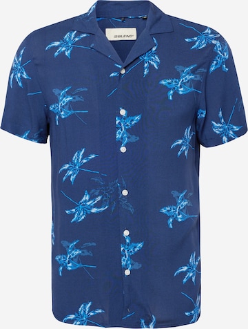 Chemise BLEND en bleu : devant