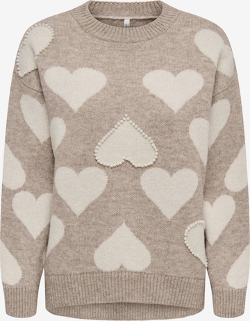 ONLY - Pullover 'ONLPOPPY' em bege: frente
