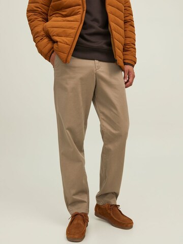 JACK & JONES Loose fit Chino trousers 'JJKane Bowie' in Beige: front