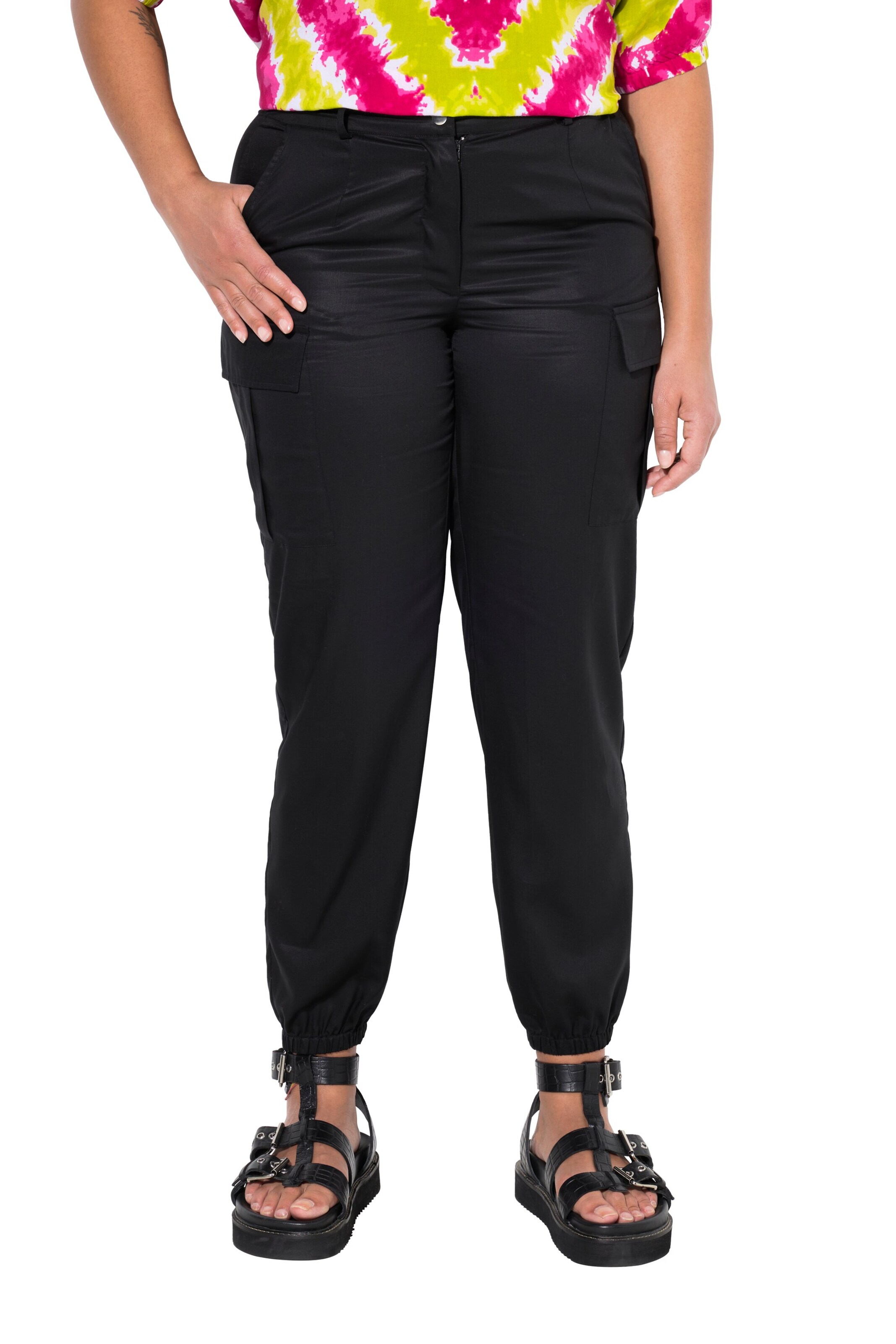 Angel of Style Regular Cargohose in Schwarz: Vorderseite