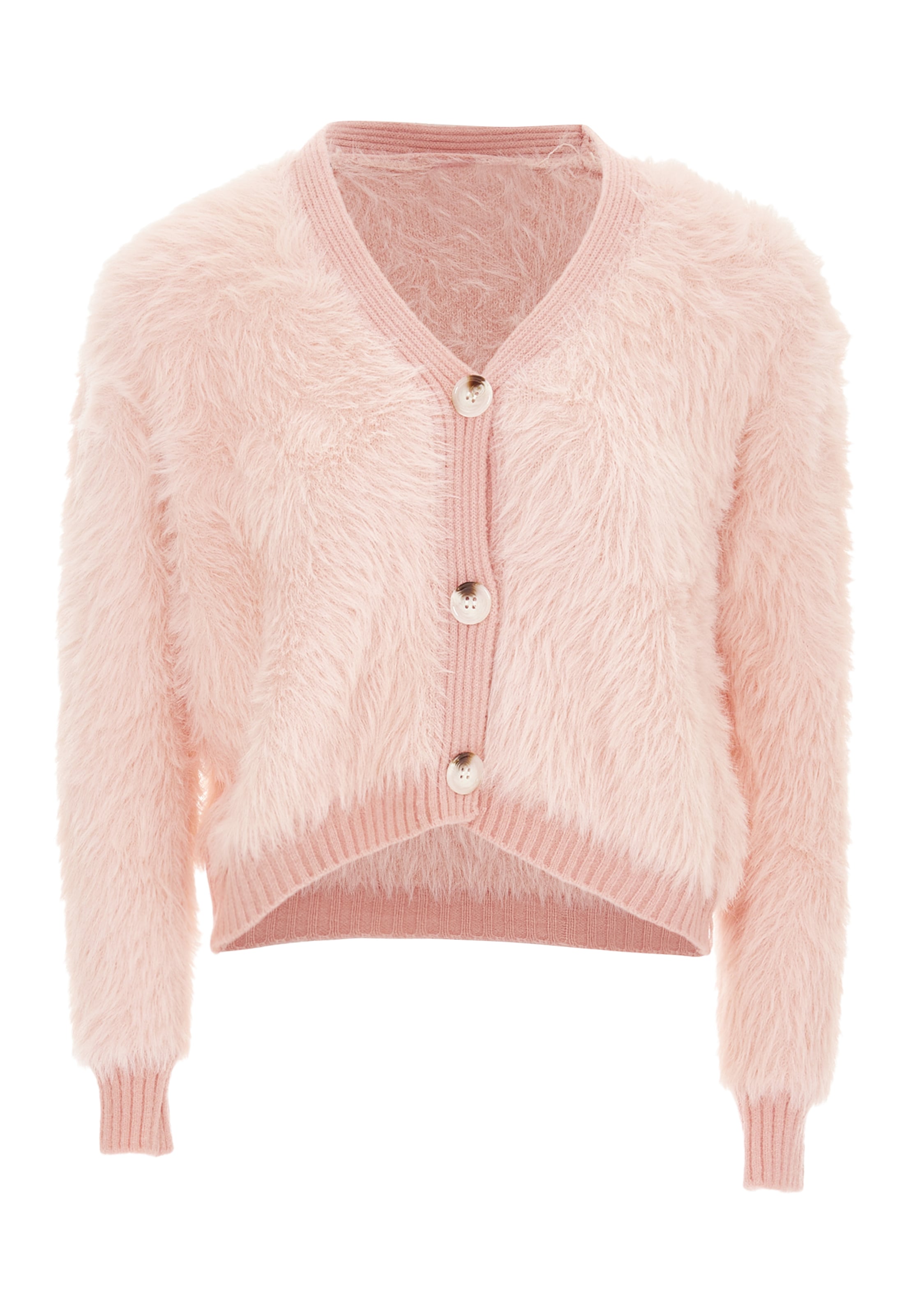 rozā swirly Adīta jaka: no priekšpuses