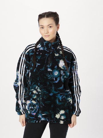 ADIDAS ORIGINALS - Pullover 'Allover Print Flower Fleece' em preto: frente