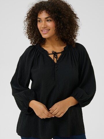 Camicia da donna 'KC Linna' di KAFFE CURVE in nero: frontale