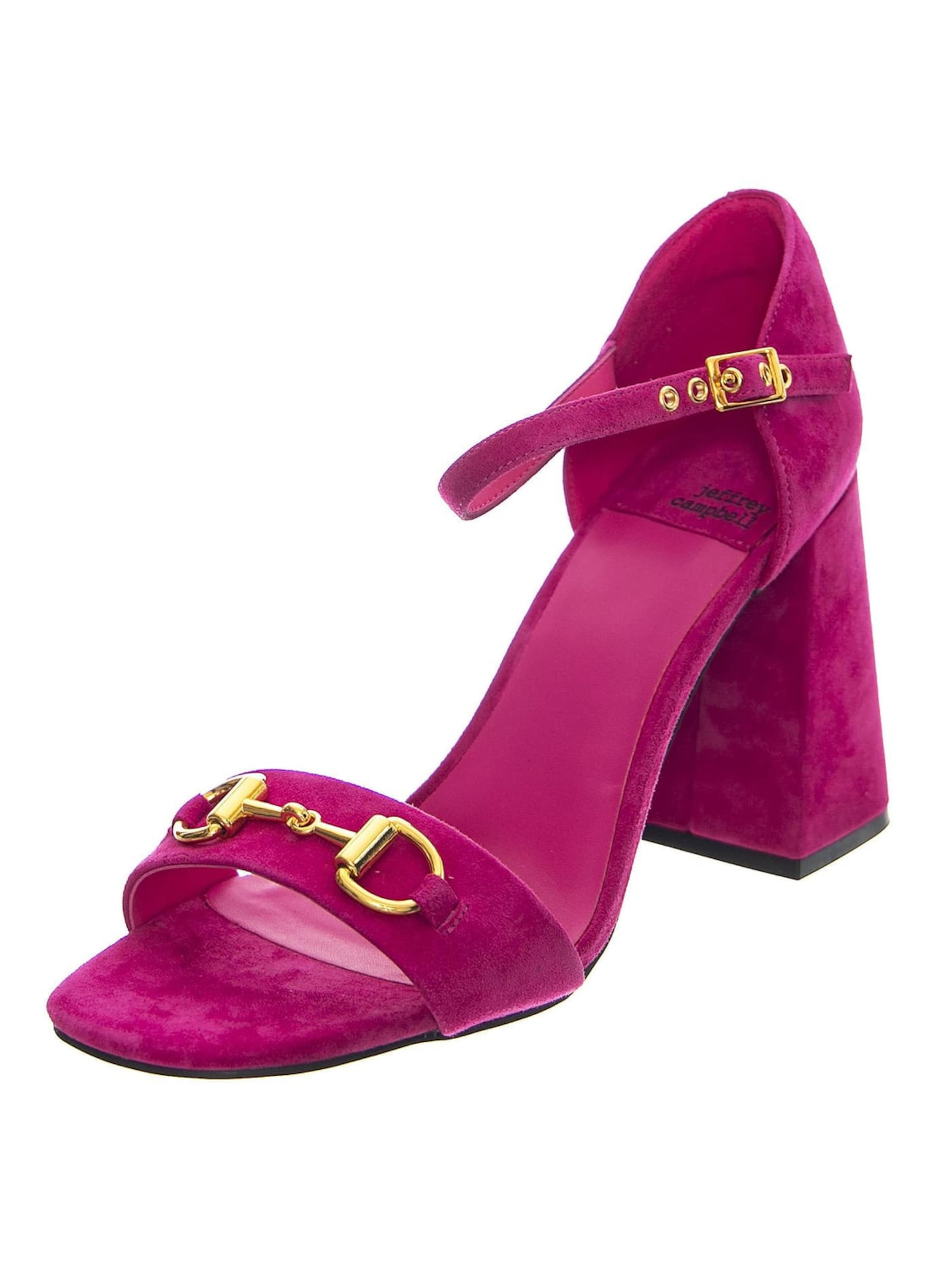Jeffrey Campbell Sandały 'Pop-Star-B Fuchsia Gold Suede' w kolorze różowy: przód