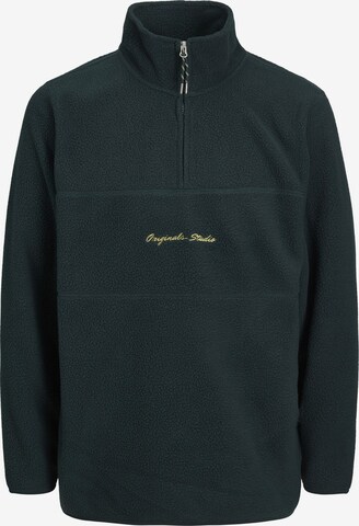 Jack & Jones Junior Athletic Fleece Jacket in Green: front