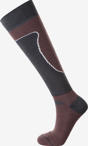Vertical Socks 'Walnut' in Brown: front