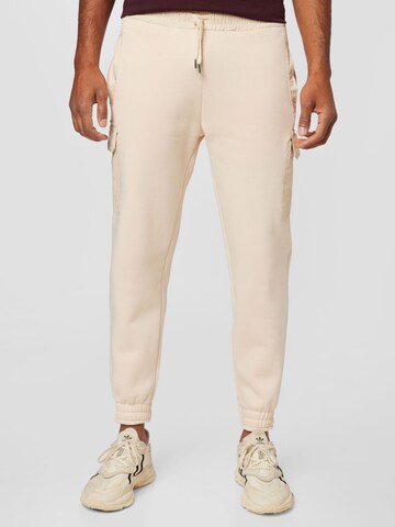 ALPHA INDUSTRIES - Tapered Pantalón cargo en blanco: frente