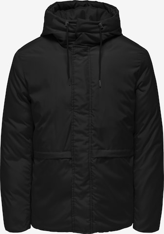 Parka de primăvară-toamnă 'Odin' de la Only & Sons pe negru: față