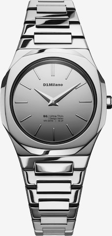 D1 Milano Analoguhr in Silber: Vorderseite