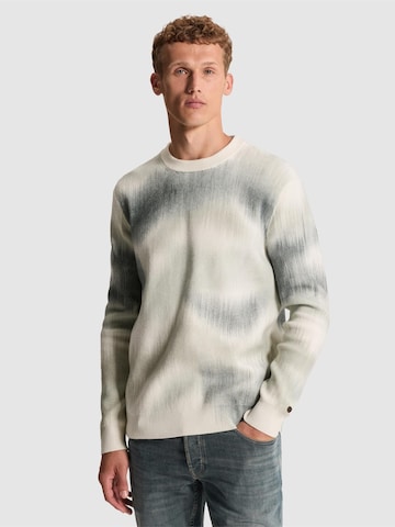 Pull-over 'Pullover with allover print and texture' CAST IRON en beige : devant