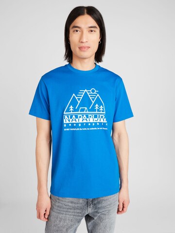 NAPAPIJRI T-shirt 'FABER' i blå: framsida