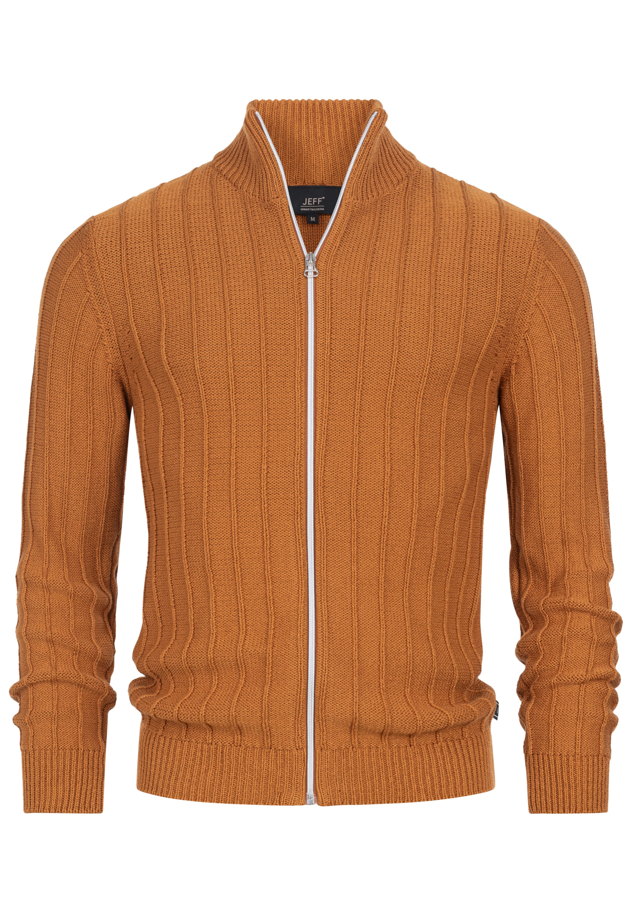 JEFF Gebreid vest ' Truman ' in Bruin: voorkant