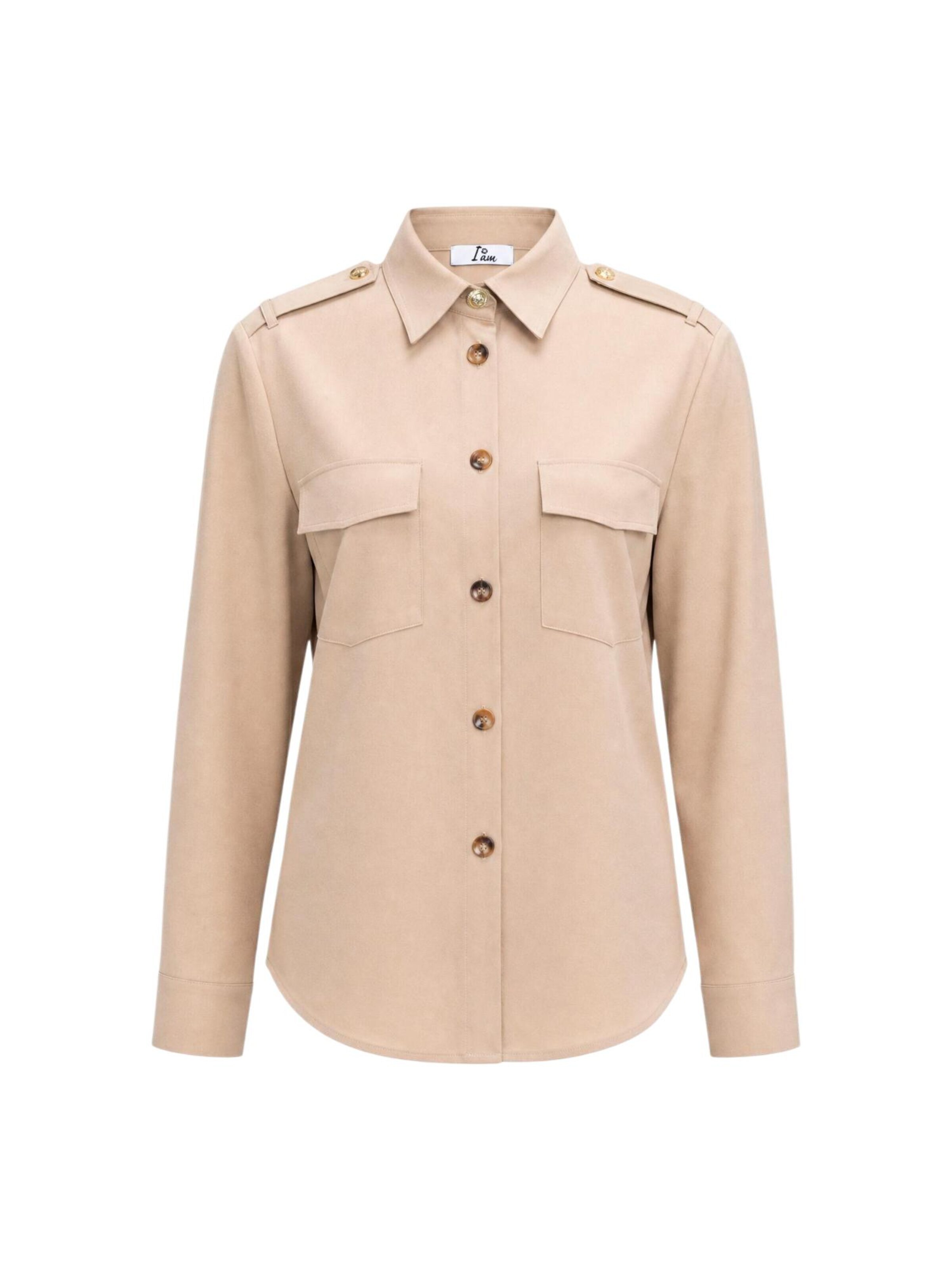 I AM Blouse 'Camicia Taschini 33067' in Beige: front