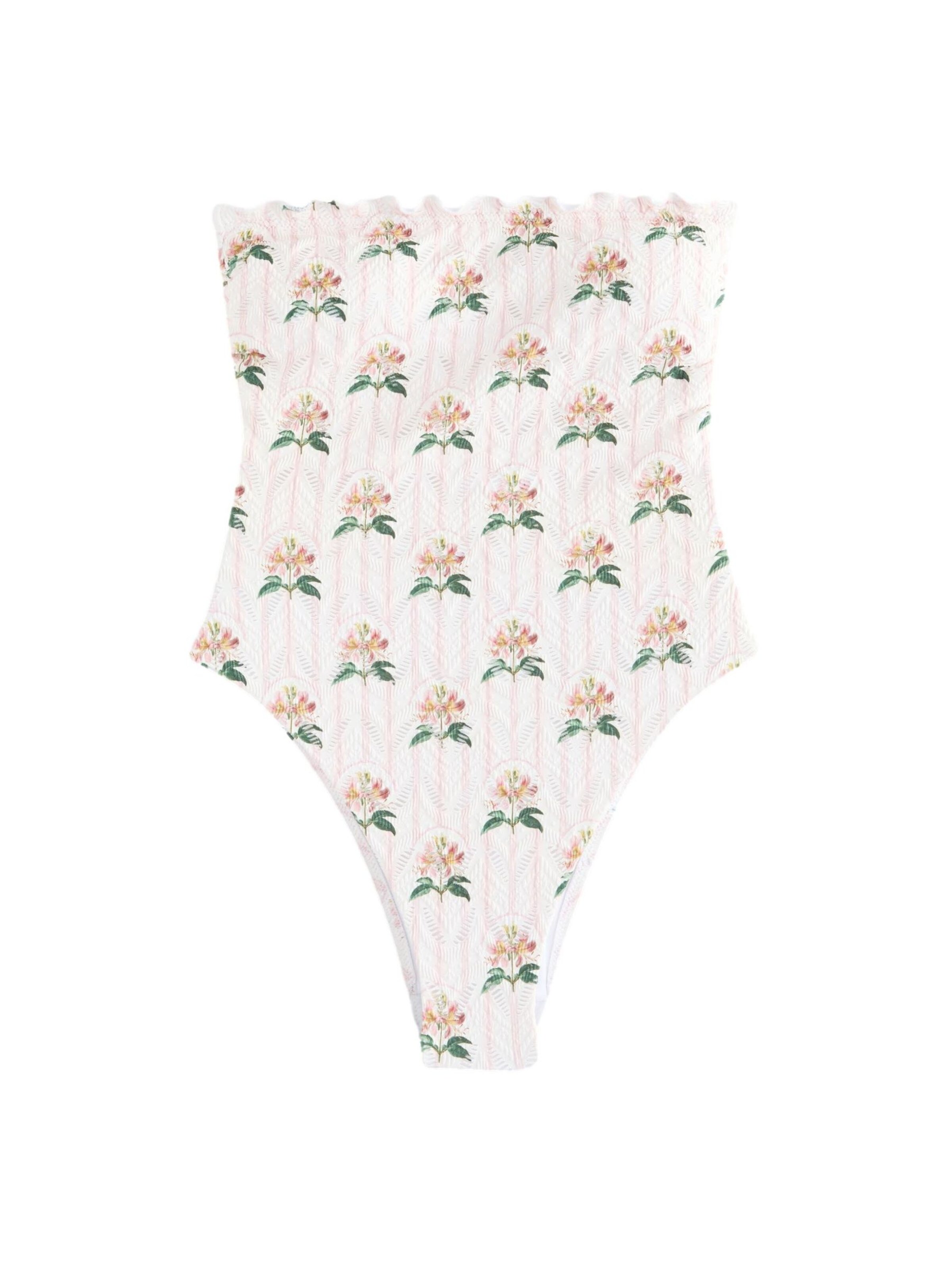 Next Bez ramienok Jednodielne plavky - Ružová: predná strana