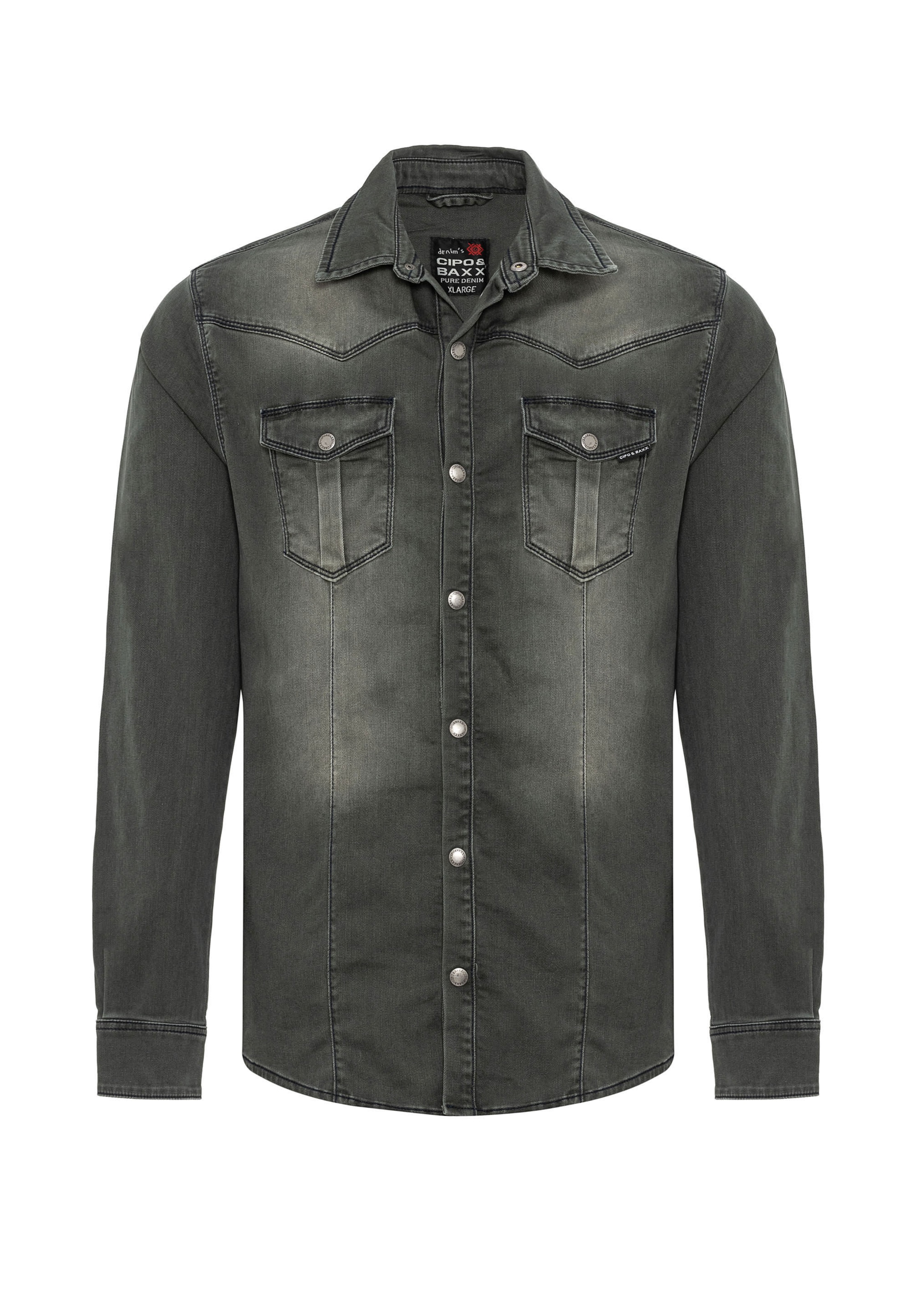 CIPO & BAXX Regular fit Overhemd in Bruin: voorkant