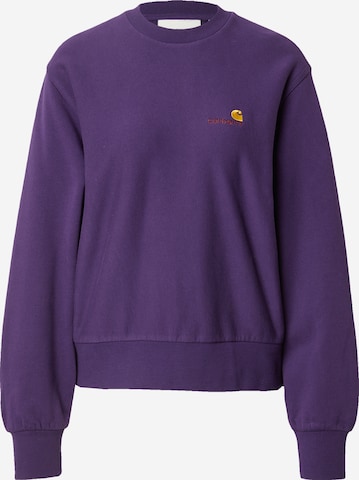 Carhartt WIP Sweatshirt 'American Script' in Purple: front