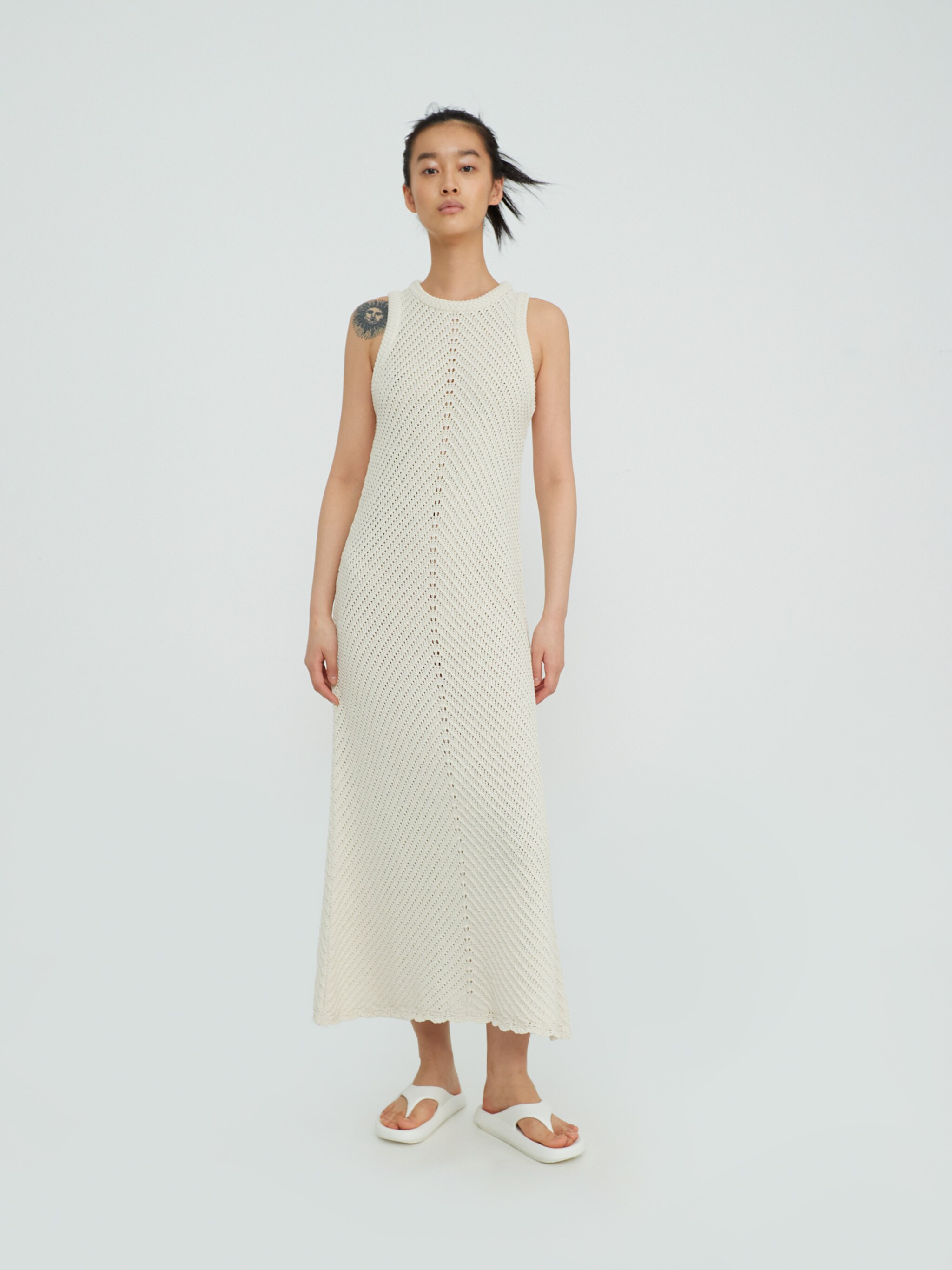 EDITED Producten Gebreide jurk 'Leila' Lichtbeige