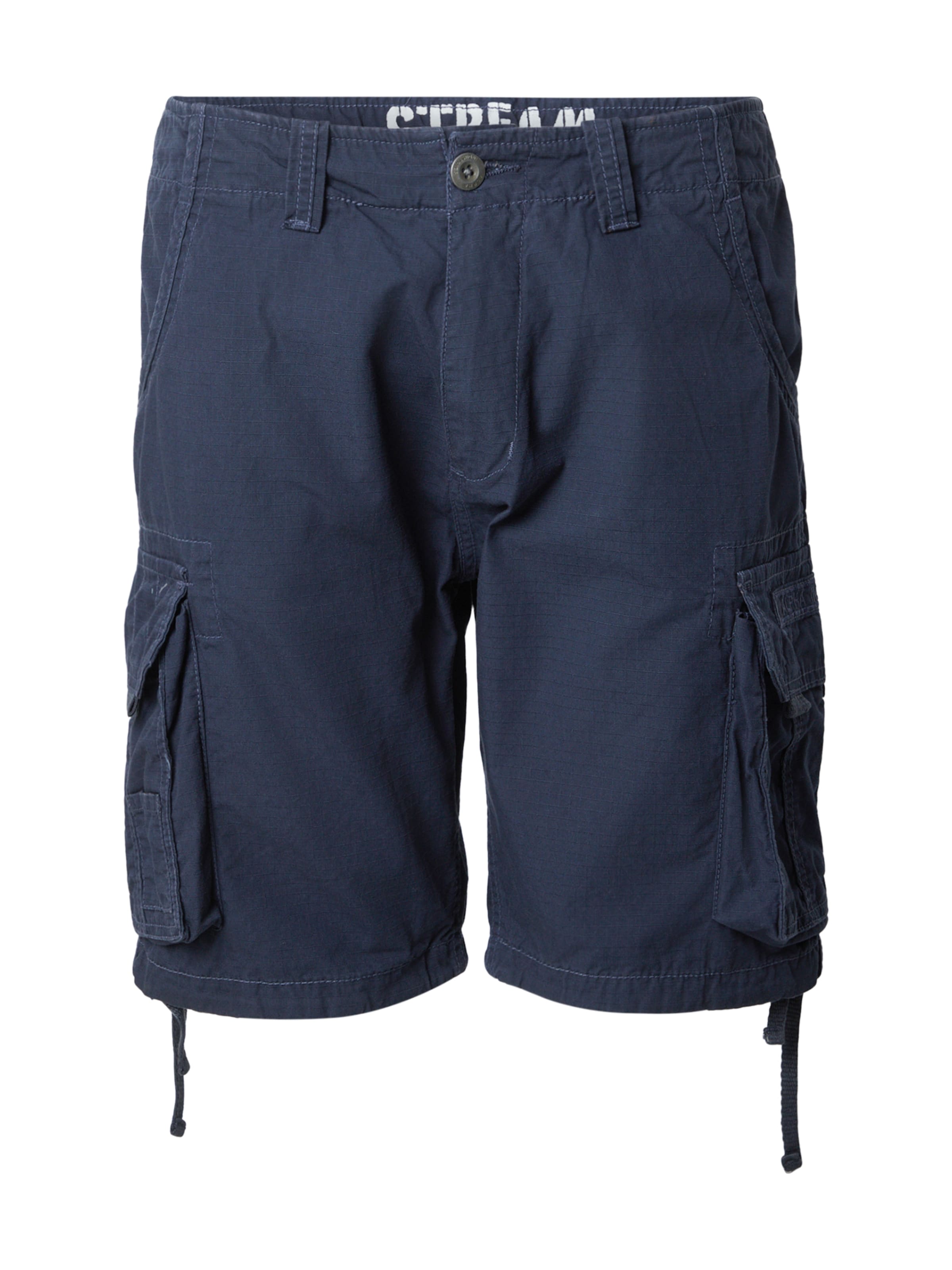 ALPHA INDUSTRIES - Regular Calças cargo 'Stream' em azul: frente
