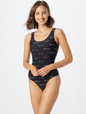 Champion Authentic Athletic Apparel Swimsuit in Black: front