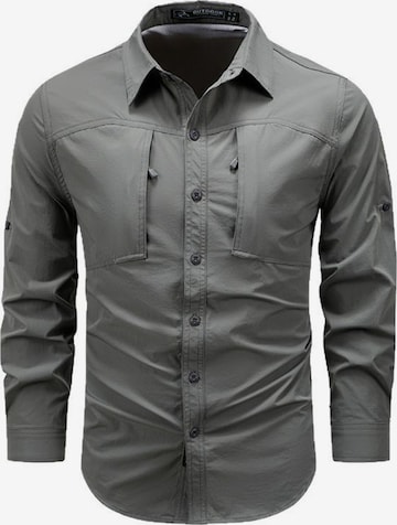 Youthup Button Up Shirt in Grey: front