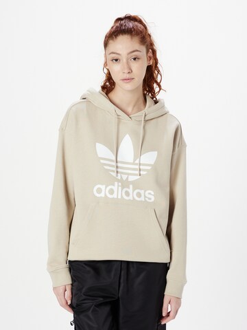 Sweat-shirt 'Trefoil' ADIDAS ORIGINALS en beige : devant