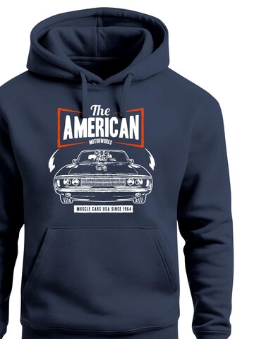 Neverless Sweatshirt 'American Muscle Car'‌ in Blau