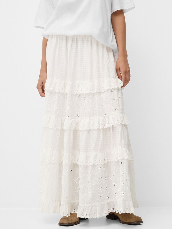Bershka Skirt in Ecru