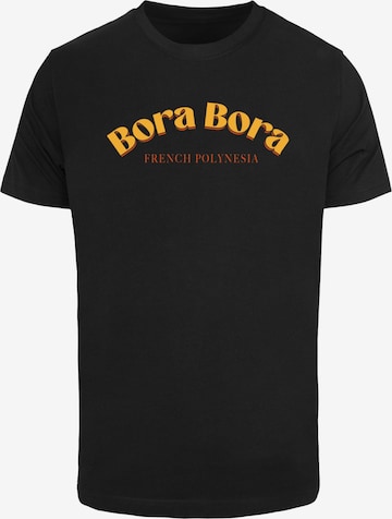 Mister Tee Shirt 'Bora Bora French Polynesia' in Zwart: voorkant