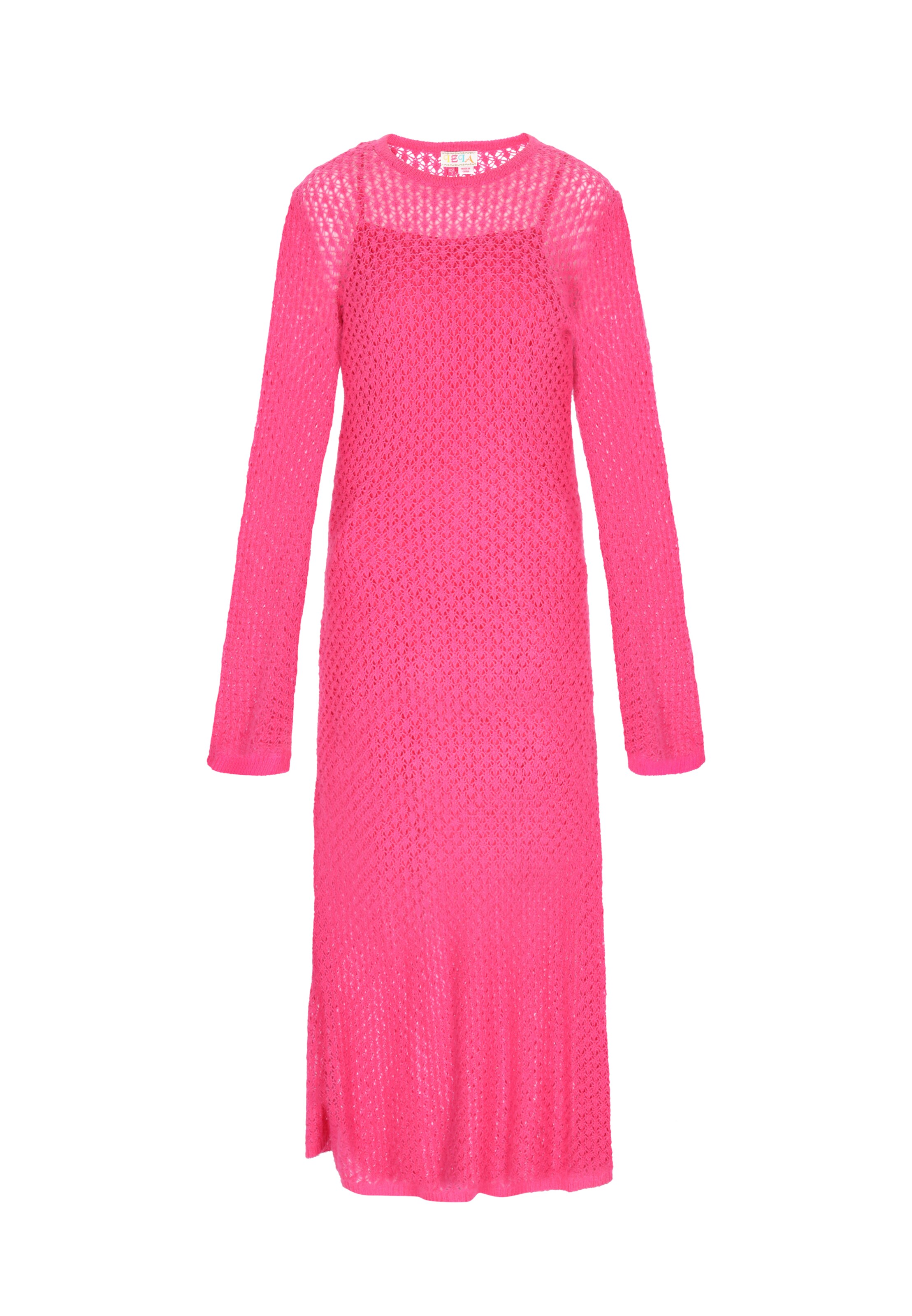 IZIA Gebreide jurk in Roze: voorkant