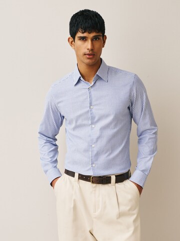 Next Slim fit Button Up Shirt in Blue: front