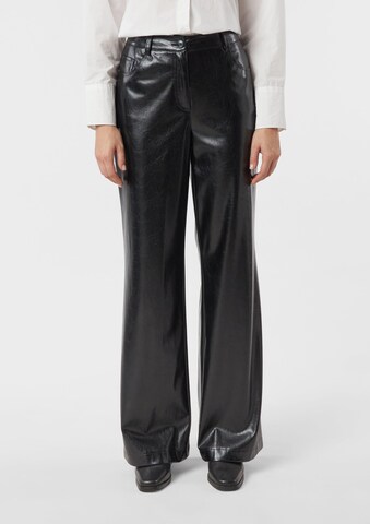 COMMA Flared Trousers in Black: front