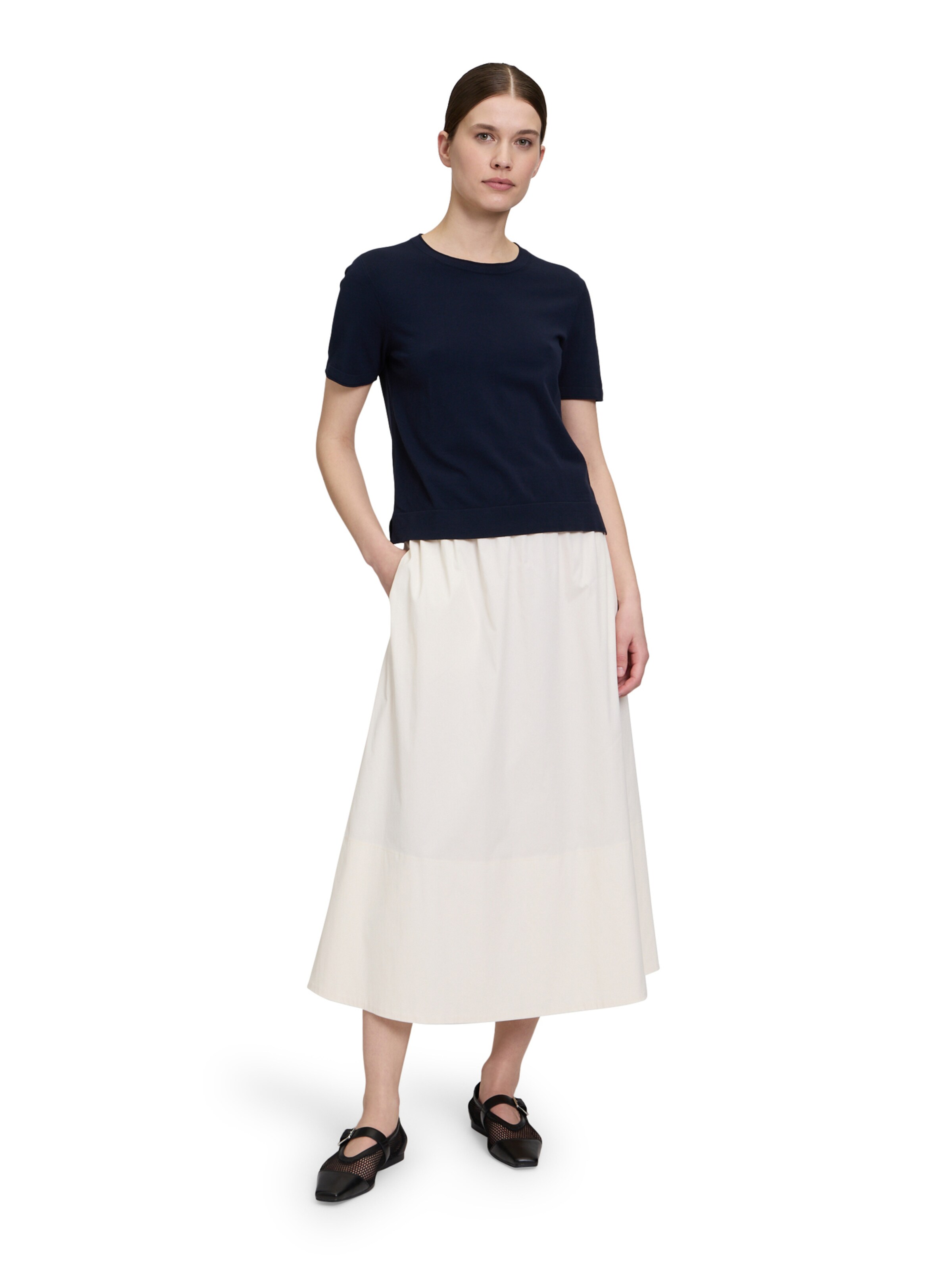 Vera Mont Feinstrickpullover mit Rundhalsausschnitt in Blau