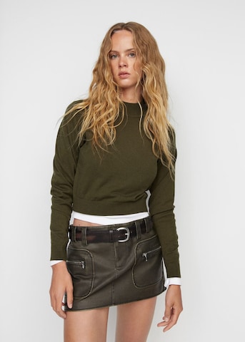 Pull-over 'percebe' MANGO en vert : devant