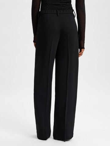 MAC Wide leg Bandplooibroek 'Camilla' in Zwart