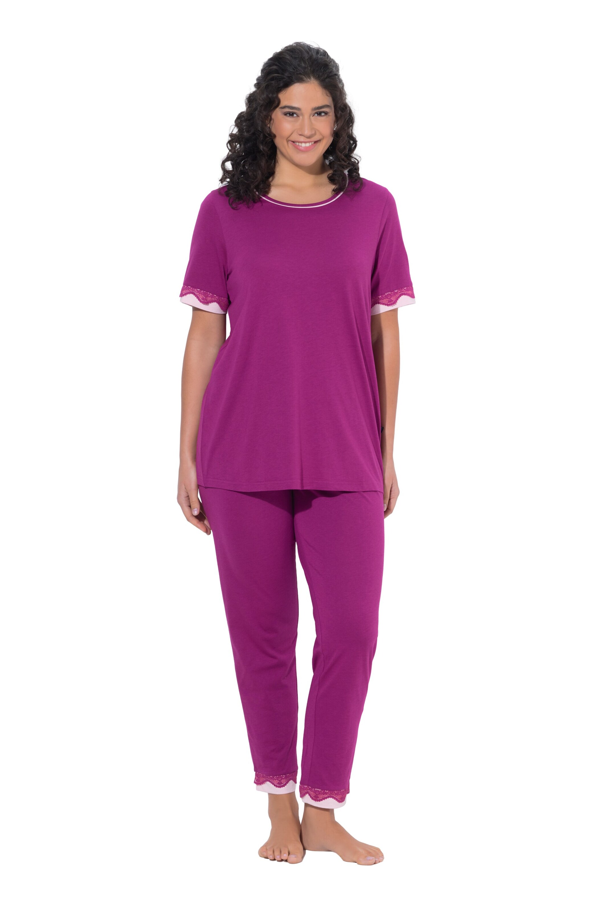 Ulla Popken Pyjama in Pink: Vorderseite