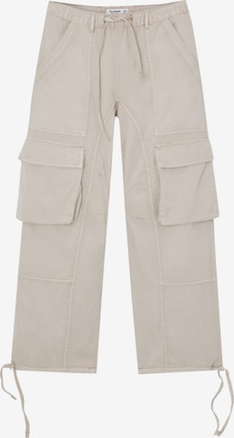 Pull&Bear Loose fit Cargo Pants in Beige: front