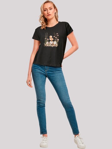 F4NT4STIC Shirt 'Ostern Küken Ei Blumen' in Zwart