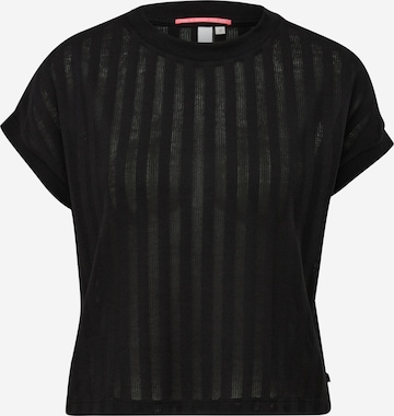 T-shirt oversize QS en noir : devant