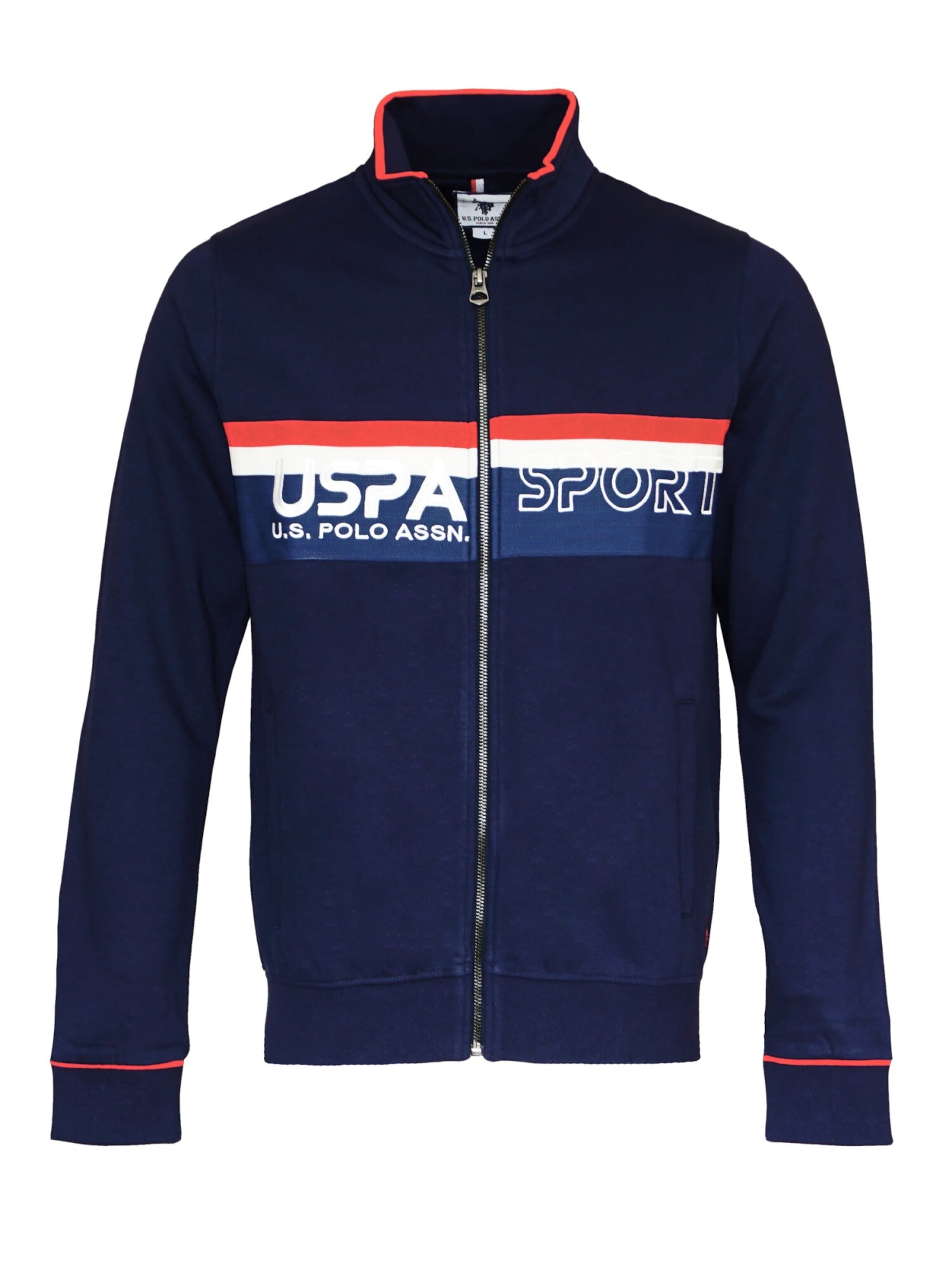 Veste de survêtement U.S. POLO ASSN. en bleu : devant