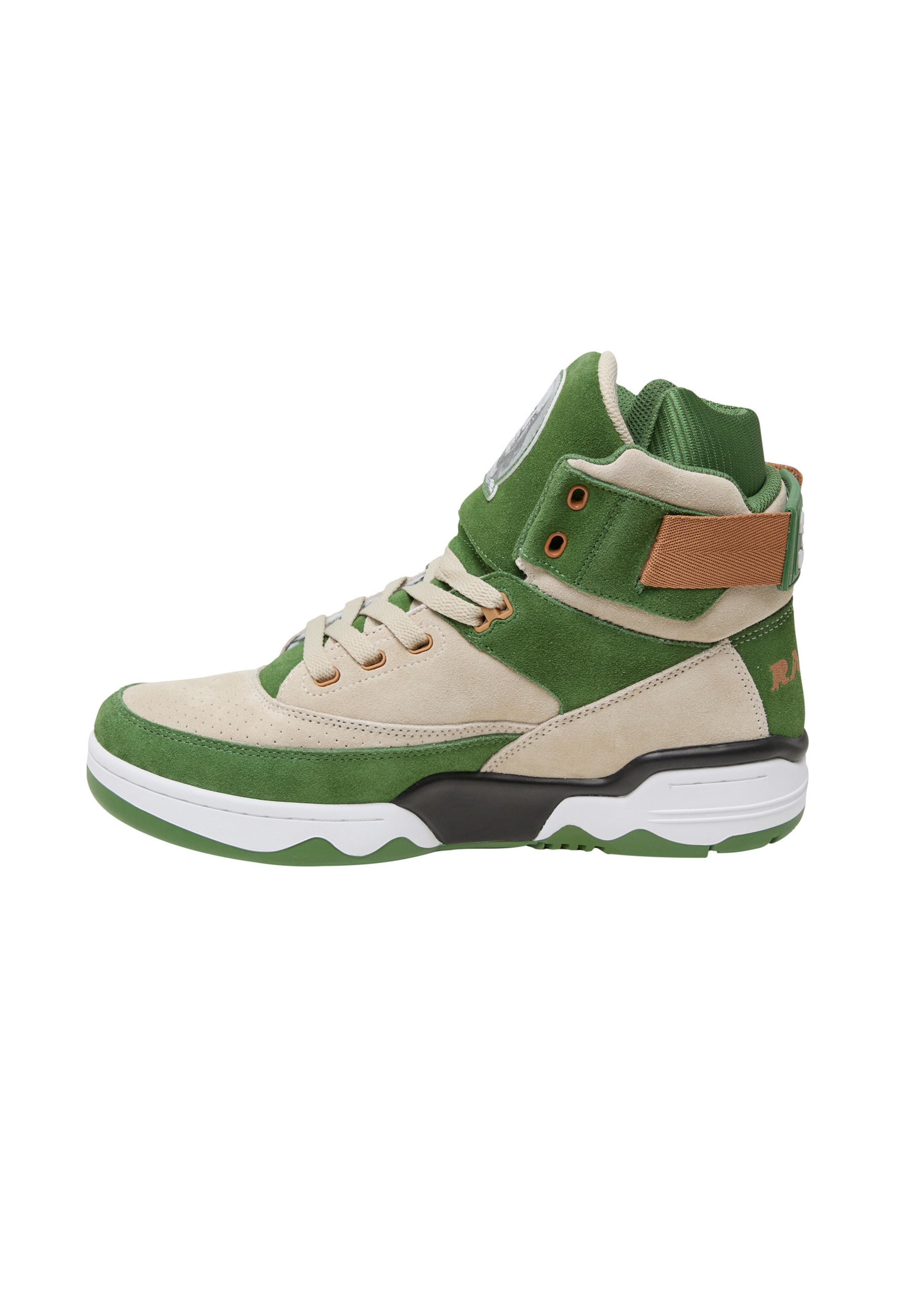 Sneaker alta di Ewing in verde: frontale