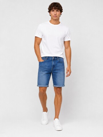 Boxeur des Rues - regular Vaquero 'Herren Jeansshorts Boxeur des Rues San Francisco, Slim Fit, Klassisches Blau, Tricolore-Etikett' en azul