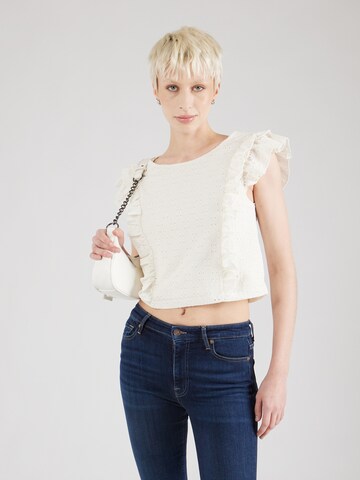 PIECES Shirt 'ADELYN' in Wit: voorkant